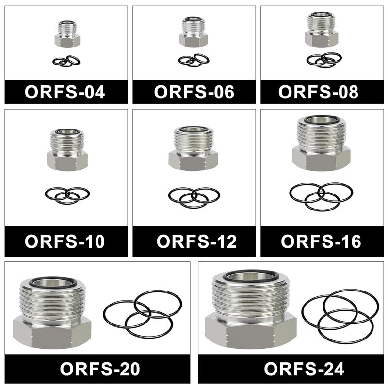 ANCIMOON Flat Face O-Ring Kit for ORFS Hydraulic Fittings, Buna 90, 180PCS - Image 2